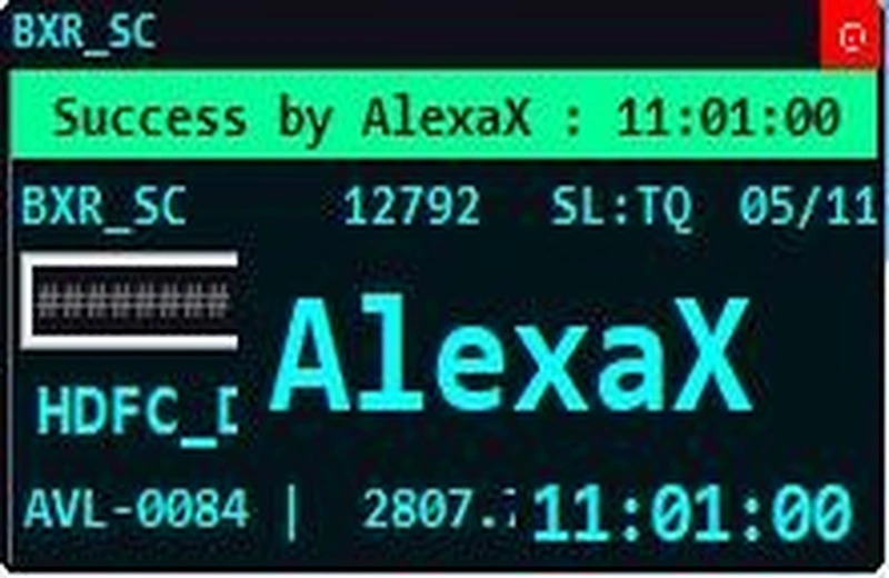 AlexaX Tatkal booking result — confirmed Tatkal seat in 0.3 seconds